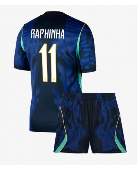 Billige Fotballdrakt Brasil Raphinha Belloli #11 Replika Bortedraktsett Barn VM 2026 Kortermet (med bukser)